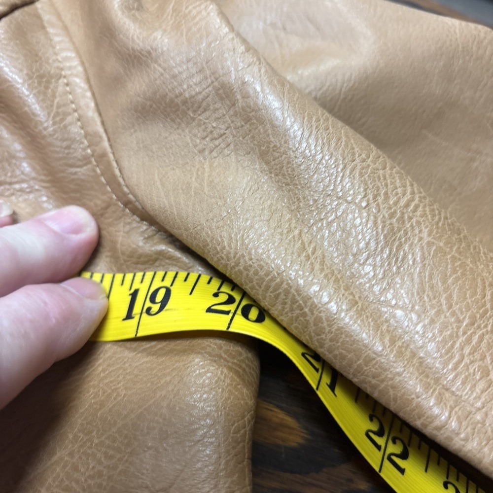 NewAeropostale Faux Light Brown‎ Leather Moto Jacket Size L - Picture 9 of 11